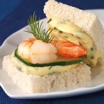 Saint André, Cucumber, Shrimp & Dill Mini Sandwiches