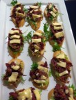 Smoked Duck with Apples and Brie on Baguette