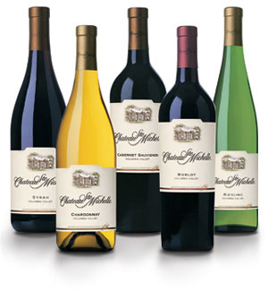 Chateau Ste Michelle Chardonnay, Riesling, Merlot, Cabernet Sauvignon
